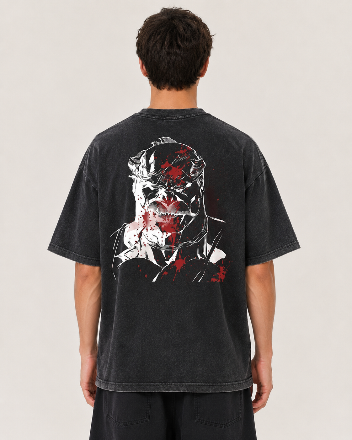 Siyah Yıkamalı Invincible Omni-Man Unisex T-Shirt