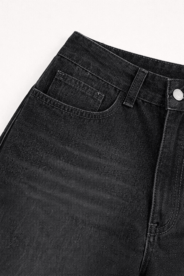 Siyah Baggy Salaş Cepli Bol Kesim Kot Pantolon - None Wear